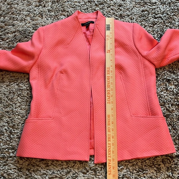 LOUBEN pink /salmon textured,open front jacket, blazer size 6 - Picture 8 of 10